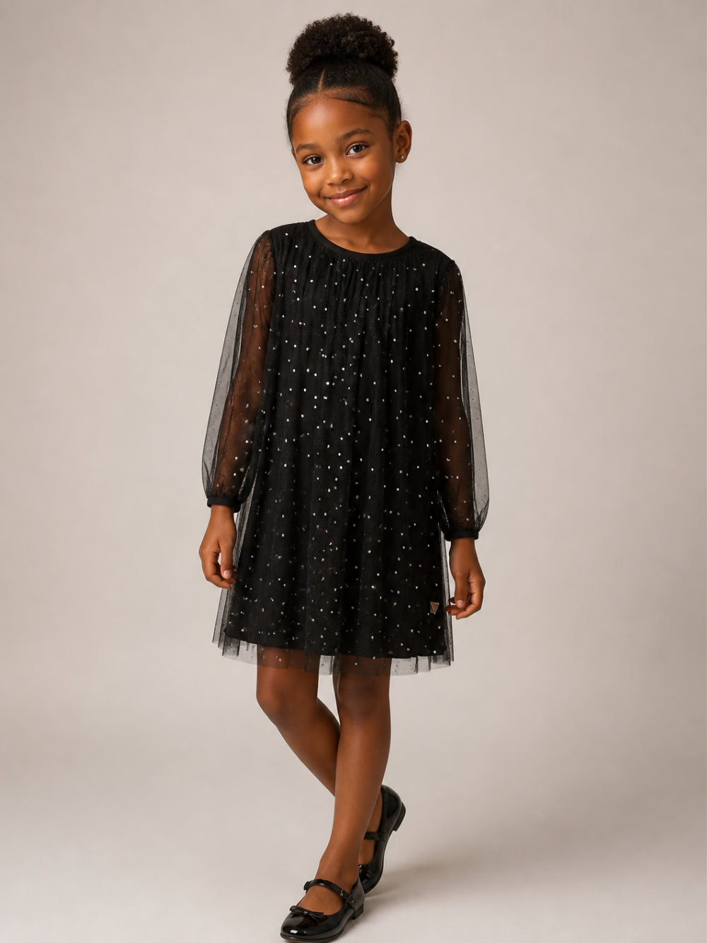 Abito per bambina Billieblush Kids nero con dettagli strass all-over U22356 09B BILLIEBLUSH KIDS 