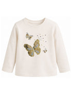 T-shirt per bambina Billieblush Kids bianco con applicazioni in paillettes U22369 121 BILLIEBLUSH KIDS 