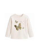 T-shirt per bambina Billieblush Kids bianco con applicazioni in paillettes U22369 121 BILLIEBLUSH KIDS 