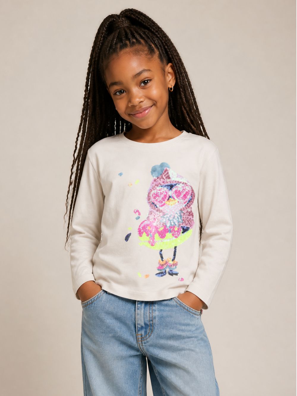 T-shirt per bambina Billieblush Kids bianca con stampa grafica sul davanti U22372 121 BILLIEBLUSH KIDS 
