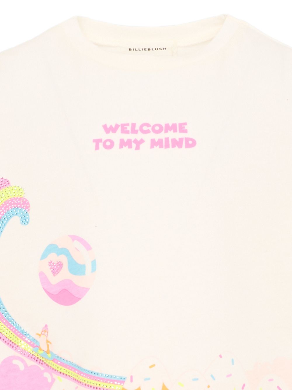 T-shirt per bambina Billieblush Kids beige con stampa grafica U22375 121 BILLIEBLUSH KIDS 