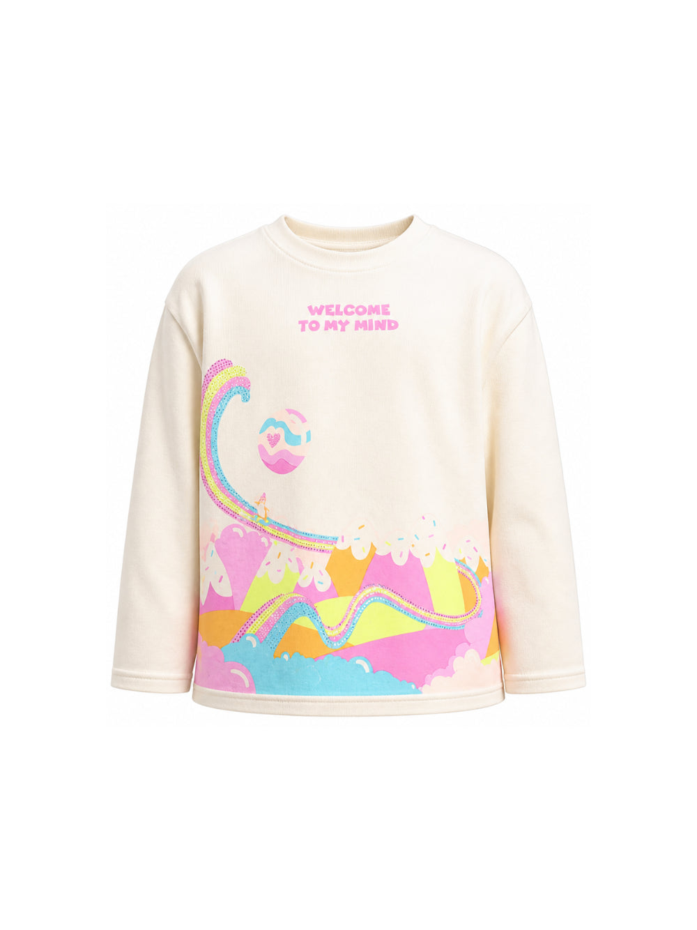 T-shirt per bambina Billieblush Kids beige con stampa grafica U22375 121 BILLIEBLUSH KIDS 