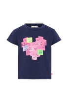 T-shirt per bambina Billieblush Kids blu con stampa sul davanti U22377 85T BILLIEBLUSH KIDS 