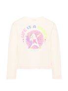 T-shirt per bambina Billieblush bianca con stampa grafica unicorno U22382 121 BILLIEBLUSH KIDS 