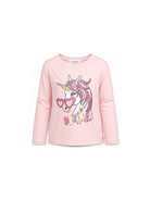T-shirt per bambina Billieblush Kids rosa con stampa grafica unicorno U22384 467 BILLIEBLUSH KIDS 