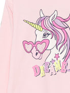 T-shirt per bambina Billieblush Kids rosa con stampa grafica unicorno U22384 467 BILLIEBLUSH KIDS 