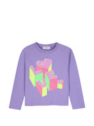 T-shirt per bambina Billieblush Kids viola con decorazione con paillettes U22385 90E BILLIEBLUSH KIDS 
