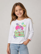 T-shirt per bambina Billieblush Kids bianca con stampa grafica gatto U22387 10P BILLIEBLUSH KIDS 