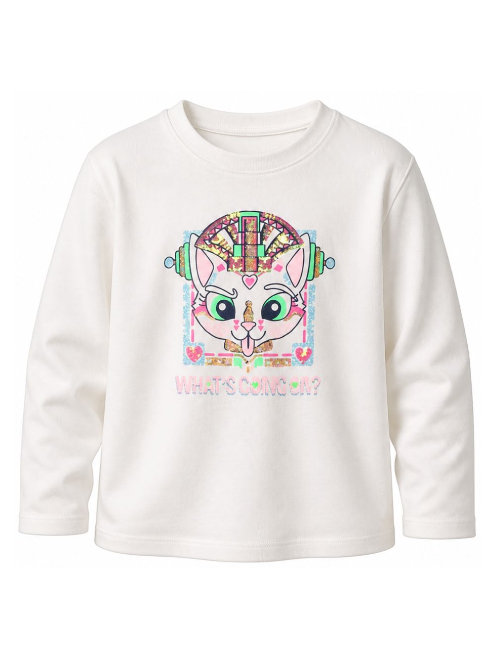 T-shirt per bambina Billieblush Kids bianca con stampa grafica sul davanti U22388 121 BILLIEBLUSH KIDS 