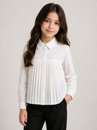 Blusa per bambina Billieblush Kids bianca con design plissettato U22391 121 BILLIEBLUSH KIDS 