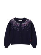 Cardigan per bambina Billieblush Kids blu con decorazione con paillettes U22394 85T BILLIEBLUSH KIDS 
