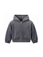 Felpa per bambina Billieblush Kids grigia con paillettes e cappuccio U22407 083 BILLIEBLUSH KIDS 