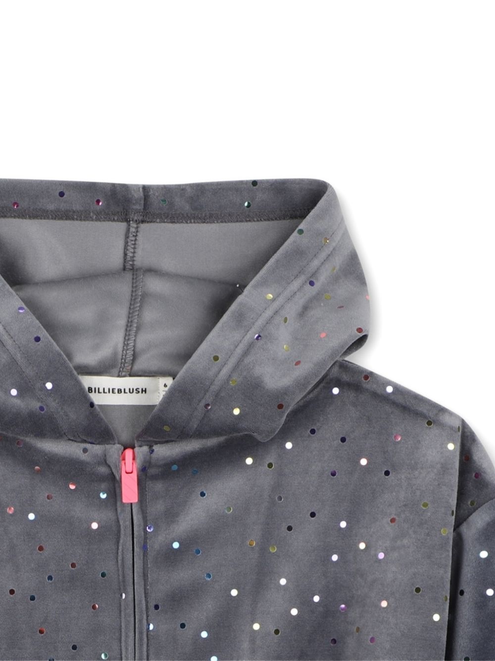 Felpa per bambina Billieblush Kids grigia con paillettes e cappuccio U22407 083 BILLIEBLUSH KIDS 