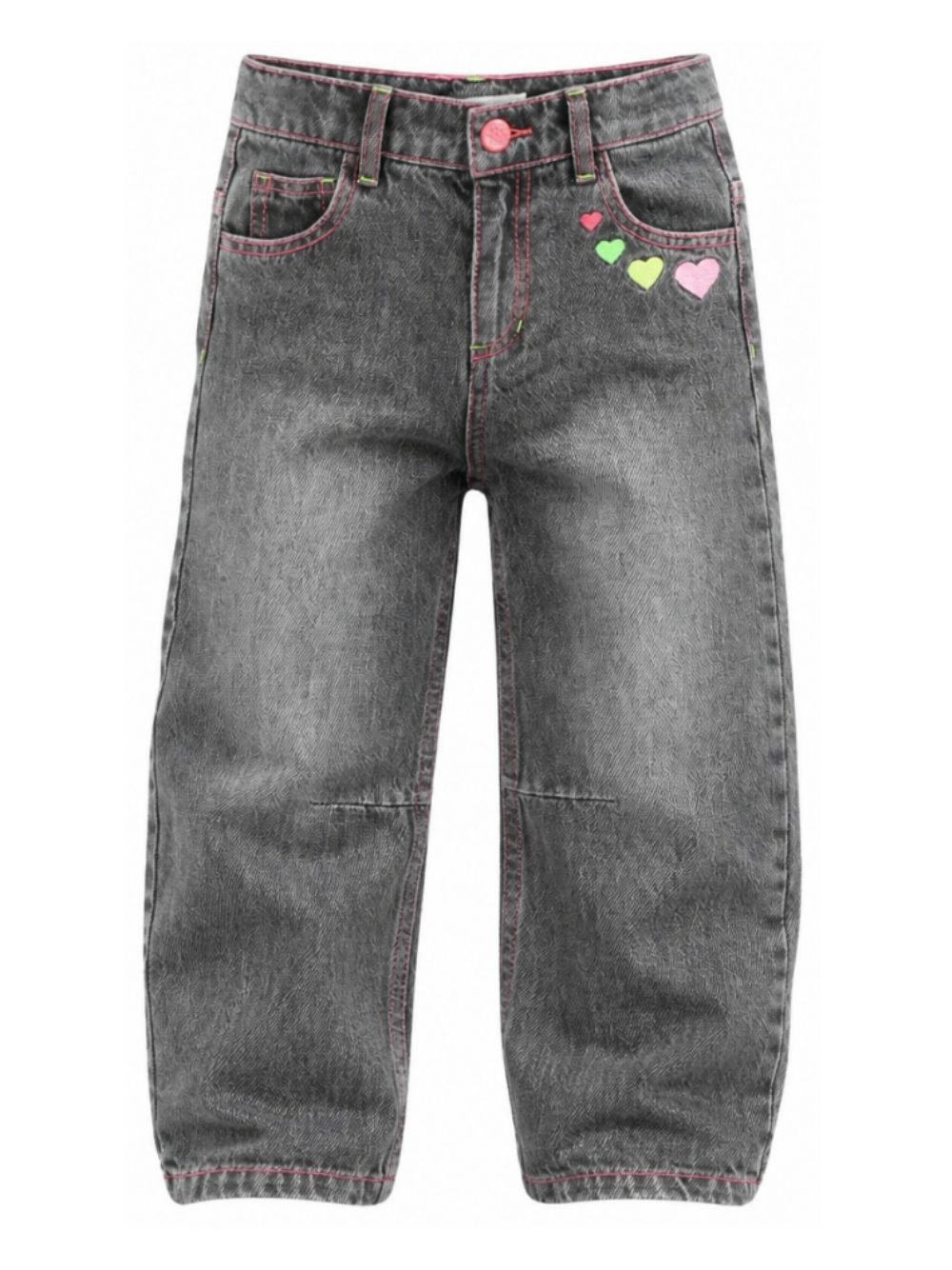 Jeans per bambina Billieblush Kids in denim grigio con ricamo a cuori U22413 Z20 BILLIEBLUSH KIDS 