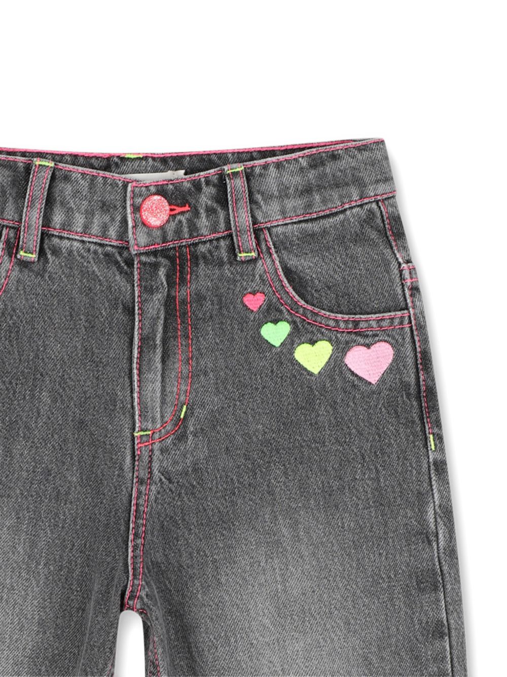 Jeans per bambina Billieblush Kids in denim grigio con ricamo a cuori U22413 Z20 BILLIEBLUSH KIDS 