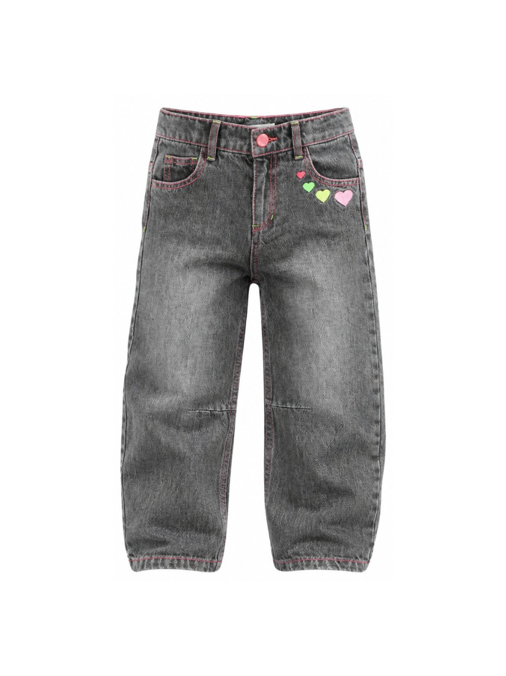 Jeans per bambina Billieblush Kids in denim grigio con ricamo a cuori U22413 Z20 BILLIEBLUSH KIDS 