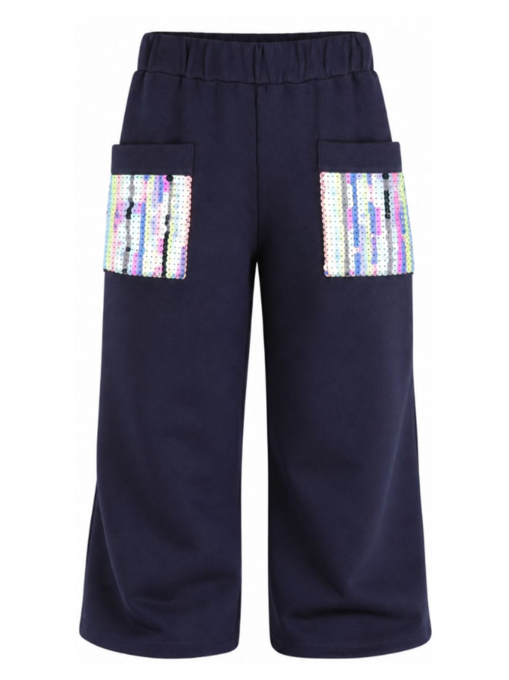 Pantaloni per bambina Billieblush Kids blu a gamba ampia con paillettes U22420 85T BILLIEBLUSH KIDS 