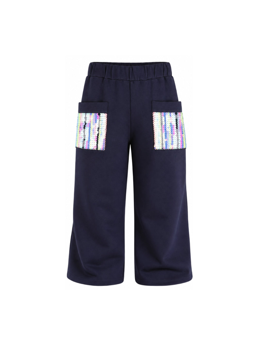 Pantaloni per bambina Billieblush Kids blu a gamba ampia con paillettes U22420 85T BILLIEBLUSH KIDS 