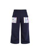 Pantaloni per bambina Billieblush Kids blu a gamba ampia con paillettes U22420 85T BILLIEBLUSH KIDS 