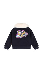 Giubbino per bambina Billieblush Kids blu con colletto in pelliccia sintetica U22431 85T BILLIEBLUSH KIDS 