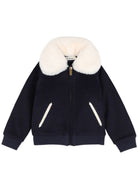 Giubbino per bambina Billieblush Kids blu con colletto in pelliccia sintetica U22431 85T BILLIEBLUSH KIDS 