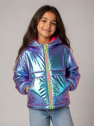 Giubbino per bambina Billieblush Kids multicolore con finitura metallizzata U22436 90E BILLIEBLUSH KIDS 