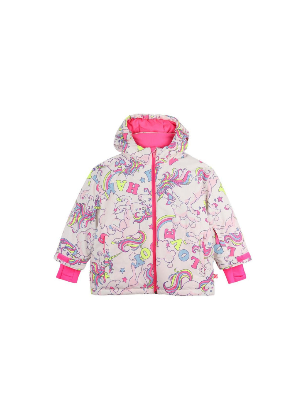 Giubbino per bambina Billieblush Kids rosa con stampa unicorni all-over U22451 Z41 BILLIEBLUSH KIDS 