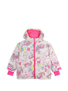 Giubbino per bambina Billieblush Kids rosa con stampa unicorni all-over U22451 Z41 BILLIEBLUSH KIDS 