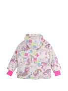 Giubbino per bambina Billieblush Kids rosa con stampa unicorni all-over U22451 Z41 BILLIEBLUSH KIDS 