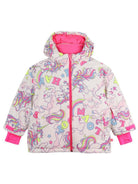 Giubbino per bambina Billieblush Kids rosa con stampa unicorni all-over U22451 Z41 BILLIEBLUSH KIDS 