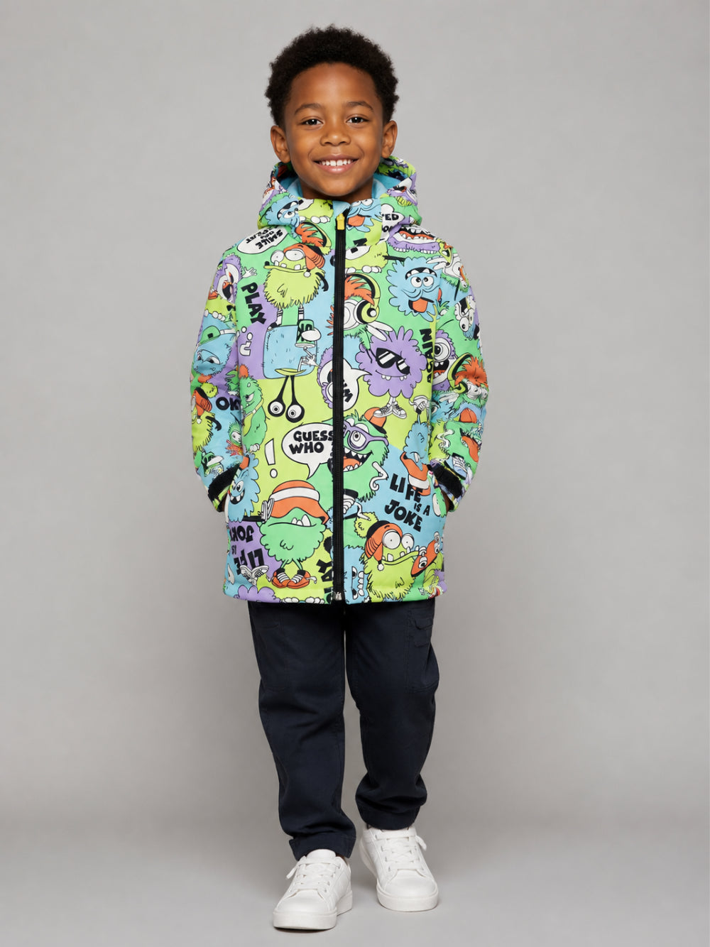 Giubbino per bambino Billieblush Kids multicolore con stampa grafica all-over U22453 Z41 BILLIEBLUSH KIDS 