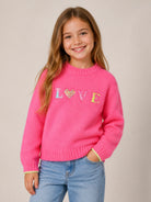 Maglione per bambina Billieblush Kids rosa con decorazione con paillettes U22467 47A BILLIEBLUSH KIDS 