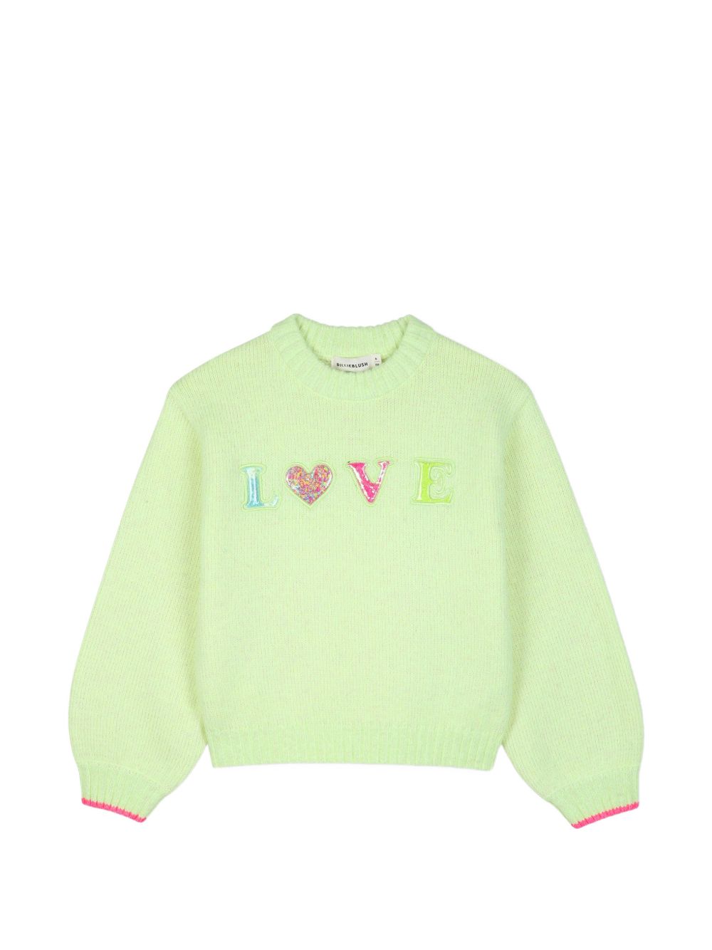 Maglione per bambina Billieblush Kids verde con decorazione con paillettes U22467 552 BILLIEBLUSH KIDS 