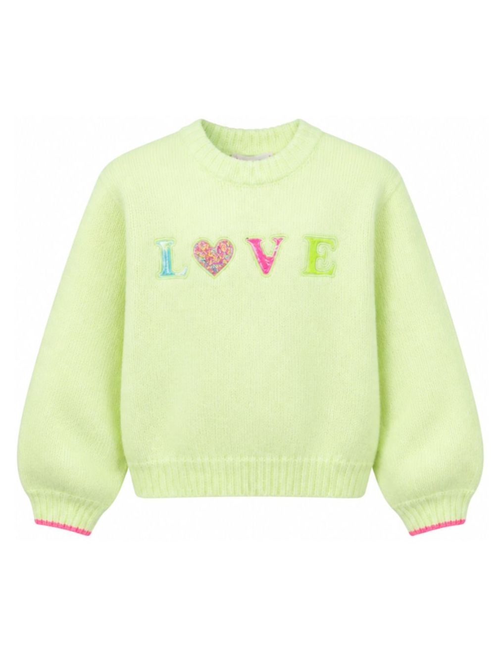 Maglione per bambina Billieblush Kids verde con decorazione con paillettes U22467 552 BILLIEBLUSH KIDS 