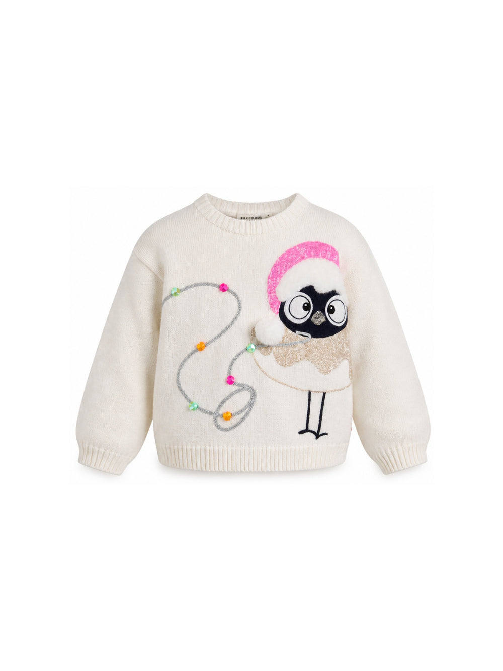 Maglione per bambina Billieblush Kids bianco con stampa grafica sul davanti U22471 121 BILLIEBLUSH KIDS 