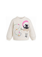 Maglione per bambina Billieblush Kids bianco con stampa grafica sul davanti U22471 121 BILLIEBLUSH KIDS 