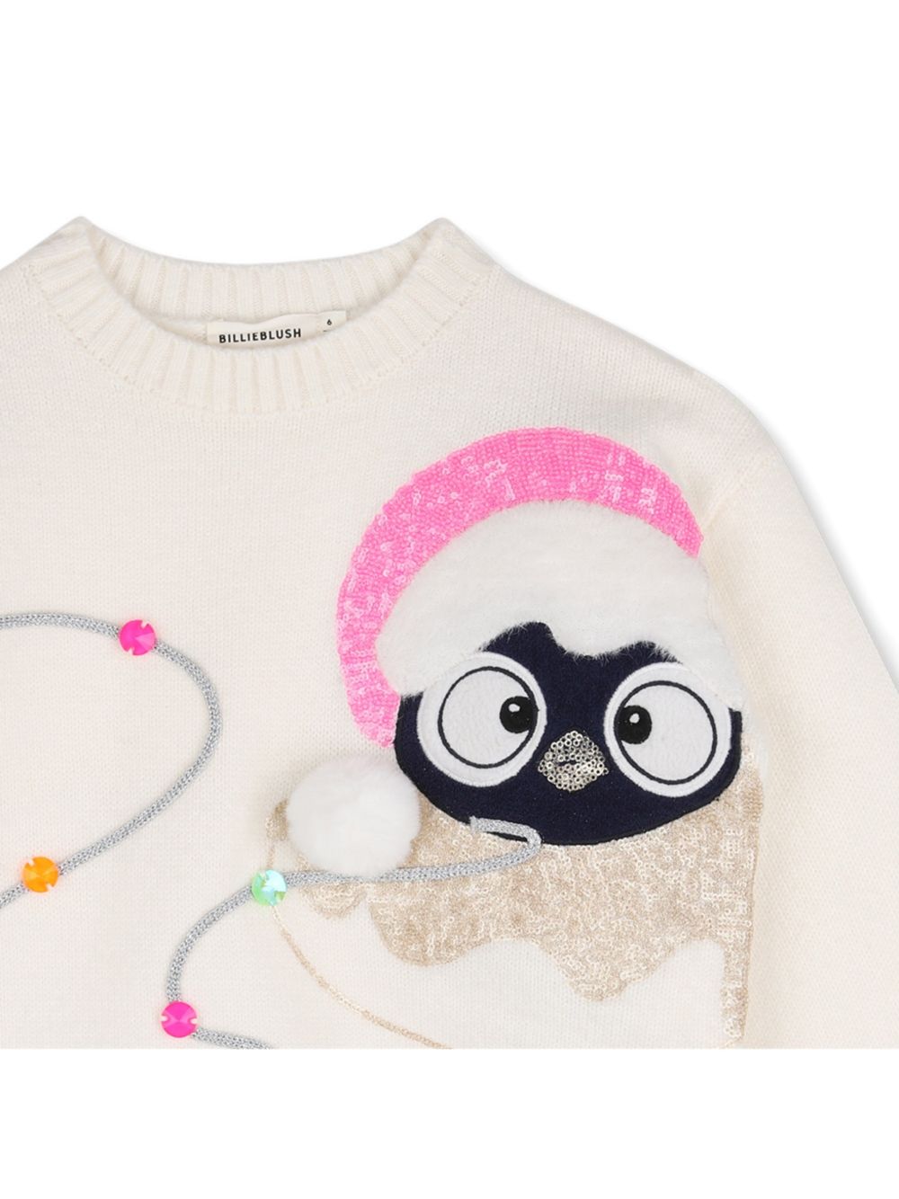 Maglione per bambina Billieblush Kids bianco con stampa grafica sul davanti U22471 121 BILLIEBLUSH KIDS 