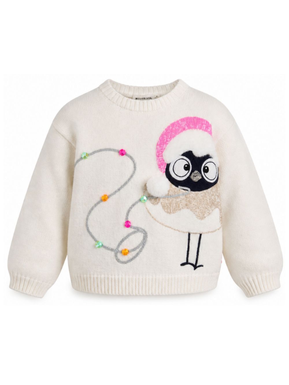 Maglione per bambina Billieblush Kids bianco con stampa grafica sul davanti U22471 121 BILLIEBLUSH KIDS 