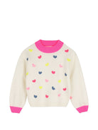Maglione per bambina Billieblush Kids bianco con ricamo a cuore U22472 121 BILLIEBLUSH KIDS 