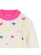 Maglione per bambina Billieblush Kids bianco con ricamo a cuore U22472 121 BILLIEBLUSH KIDS 