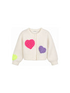 Cardigan per bambina Billieblush Kids bianco con lavorazione in maglia a coste U22473 121 BILLIEBLUSH KIDS 