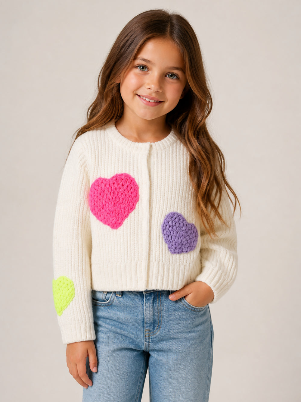 Cardigan per bambina Billieblush Kids bianco con lavorazione in maglia a coste U22473 121 BILLIEBLUSH KIDS 
