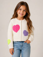 Cardigan per bambina Billieblush Kids bianco con lavorazione in maglia a coste U22473 121 BILLIEBLUSH KIDS 