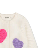 Cardigan per bambina Billieblush Kids bianco con lavorazione in maglia a coste U22473 121 BILLIEBLUSH KIDS 