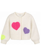 Cardigan per bambina Billieblush Kids bianco con lavorazione in maglia a coste U22473 121 BILLIEBLUSH KIDS 