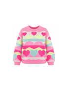 Maglione per bambina Billieblush Kids rosa con decorazioni cuori all-over U22474 Z41 BILLIEBLUSH KIDS 