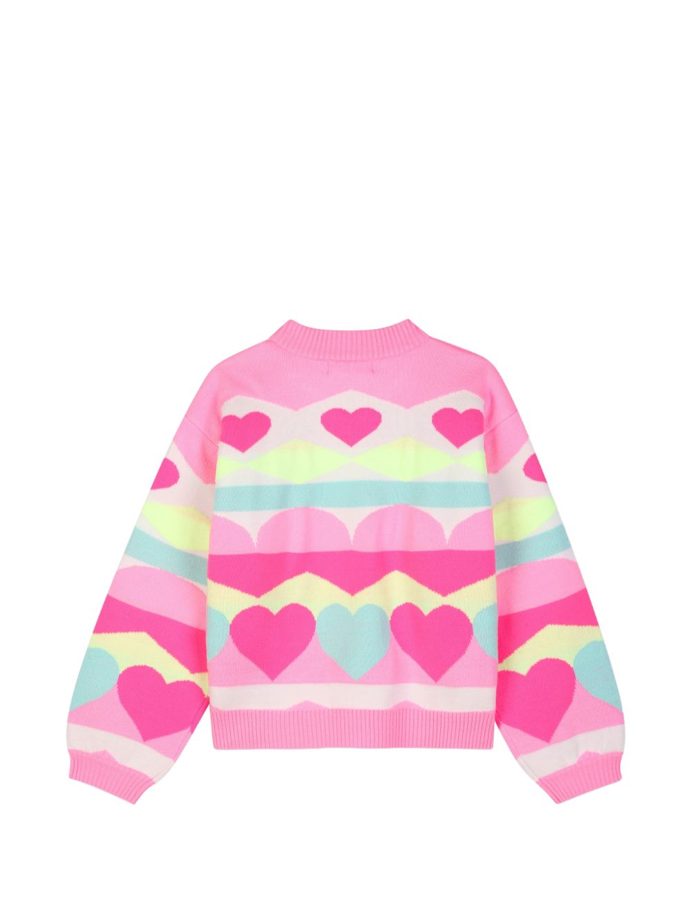 Maglione per bambina Billieblush Kids rosa con decorazioni cuori all-over U22474 Z41 BILLIEBLUSH KIDS 