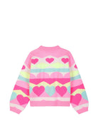 Maglione per bambina Billieblush Kids rosa con decorazioni cuori all-over U22474 Z41 BILLIEBLUSH KIDS 