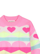 Maglione per bambina Billieblush Kids rosa con decorazioni cuori all-over U22474 Z41 BILLIEBLUSH KIDS 