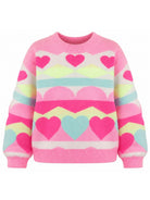 Maglione per bambina Billieblush Kids rosa con decorazioni cuori all-over U22474 Z41 BILLIEBLUSH KIDS 